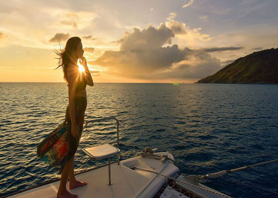 Coral  Island Sunset by Catamaran